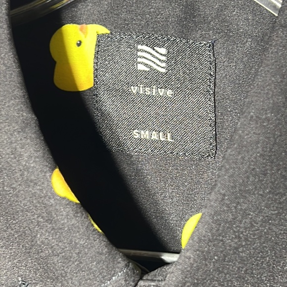 Visive Novelty Print Mens Short Sleeve Button Down Shirt - Rubber Duck size S - Picture 7 of 10